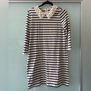 Kate Spade cream/navy striped tshirt dress - SIZE SMALL